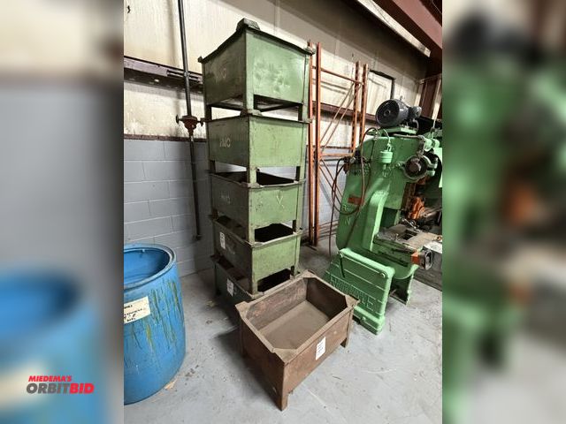 Lot 1-18792 - Lot of (6) stackable metal bins, each is 30.5" long x 20.5" wide x 12" deep, winning bidder responsi...