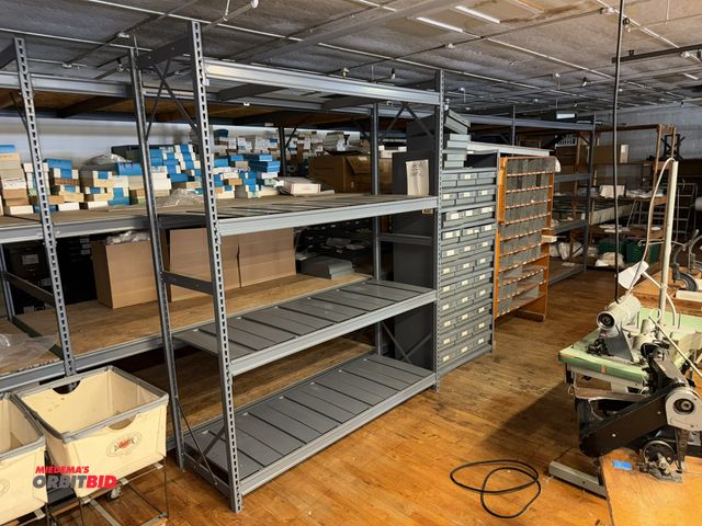 Lot 1-4770 - (1) Edsal metal shelving unit, 76" long x 26" deep x 96" tall, metal decking, winning bidder respons...