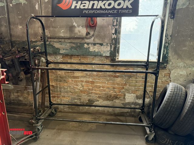 Lot 1-1272 - (1) 65" length x 69.5" height x 20" depth, 2-tier Hankook tire display rack, contents not included.