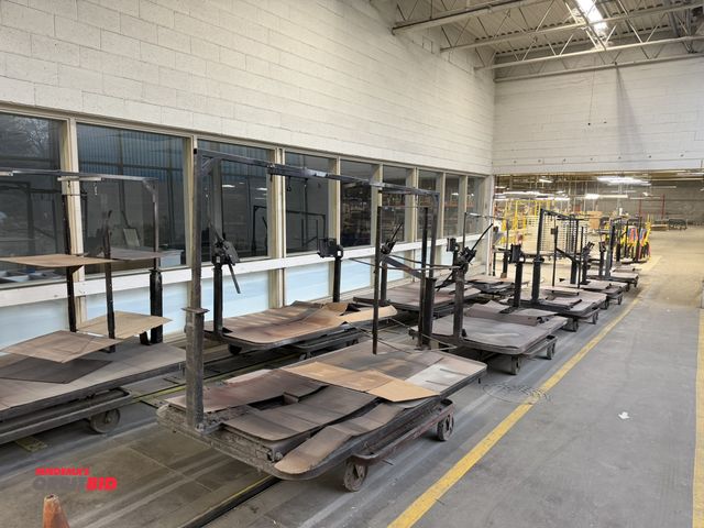 Lot 1-17450 - Lot of (20) 8' long x 17" high x 4' wide curing oven rail cars with rotating tops (several different...
