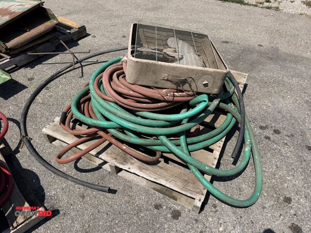 Lot 1-18405 - (1) skid lot of assorted garden hose, includes (1) 1" garden hose, length unknown.