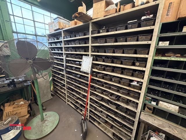 Lot 1-18522 - Lot of (2) 110" long x 84" tall x 12" depth back-to-back steel shelving units, includes contents of ...