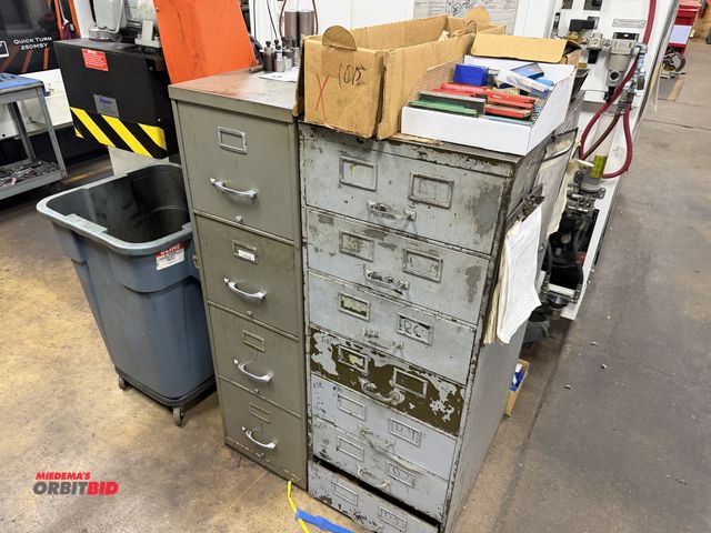Lot 1-12491 - (1) 19" width x 51" height x 28" depth, 7-drawer steel cabinet, and (1) 15" width x 50" height x 28"...