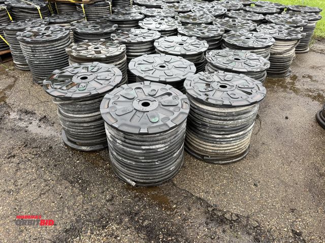 Lot 1-18732 - Lot of (62) spools of 1" heavy duty rubber hose, 1" OD with 1/4" wall, approx. 5/8" center diameter,...