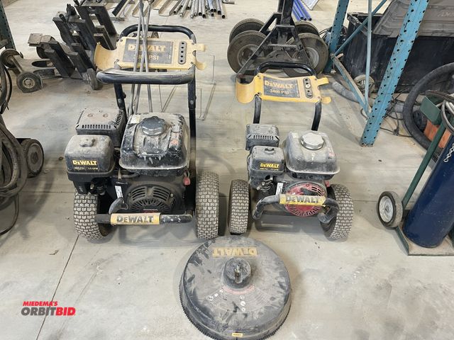 Lot 1-18857 - Lot of (2) DeWalt gas powered pressure washers, may be for parts or repair, DeWalt 3400 PSI, and DeW...