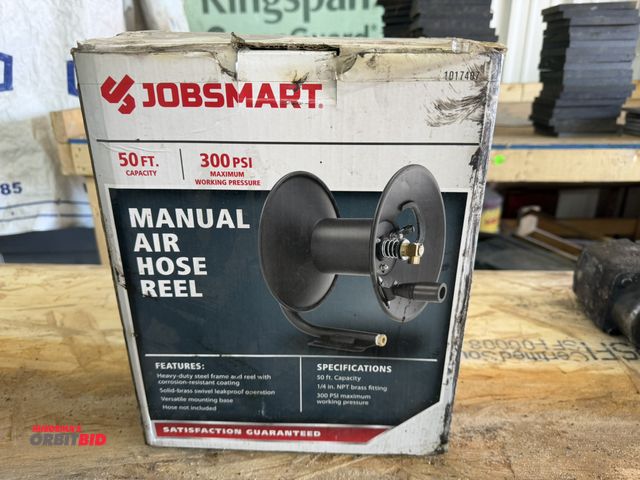 Lot 1-1332 - (1) Job Smart 50' capacity, 300 PSI max. working pressure manual air hose reel, does not include hos...