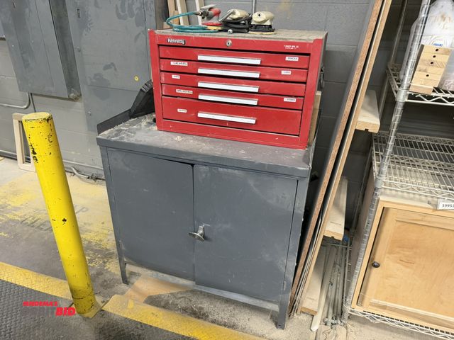 Lot 1-16688 - (1) Kennedy 5-drawer tool cabinet, 27" wide x 18" deep x 16.5" tall with assorted hand tools, includ...