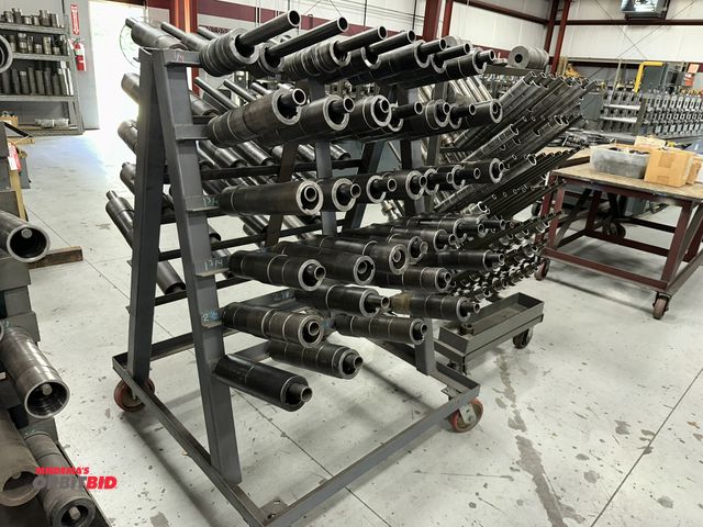 Lot 1-19226 - (1) 40" width x 54" height x 41" depth heavy duty steel A-frame cart with assorted sizes and styles ...