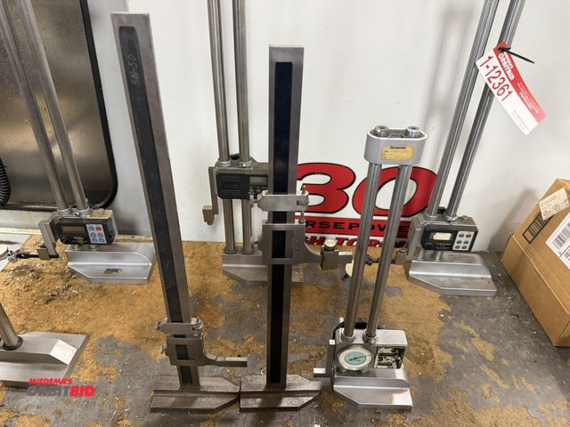 Lot 1-12362 - Lot including (1) .001"-12" dial type height gauge, and (1) approx. 18", and (1) 19" height gauge.