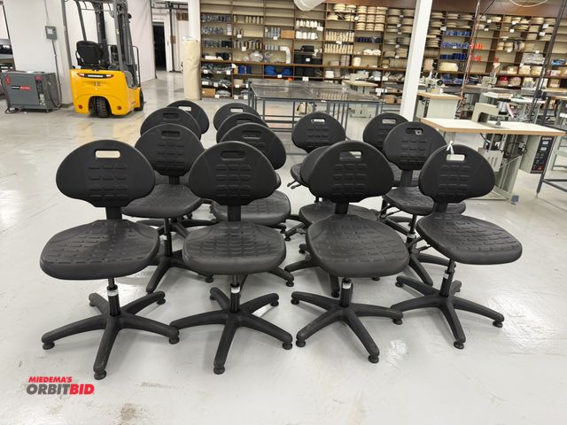 Lot 1-4886 - Lot of (14) Interion padded seat and back, adjustable office chairs.