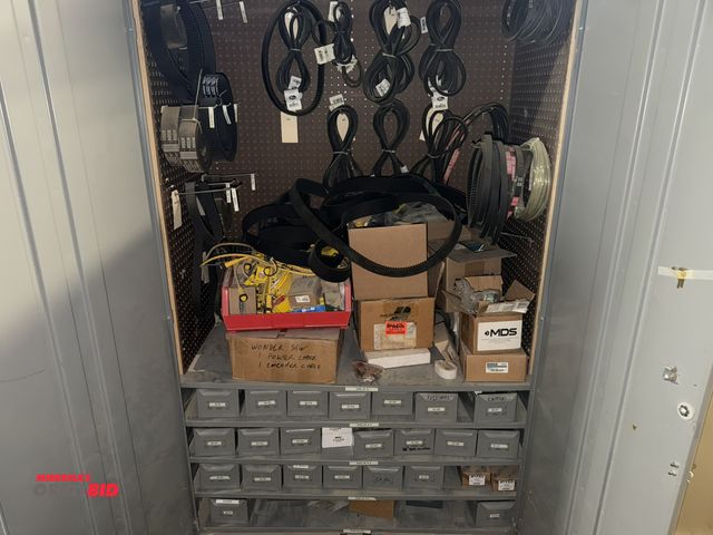 Lot 1-16994 - (1) 48" width x 78" height x 24" depth heavy duty steel 2-door cabinet with contents, including appr...