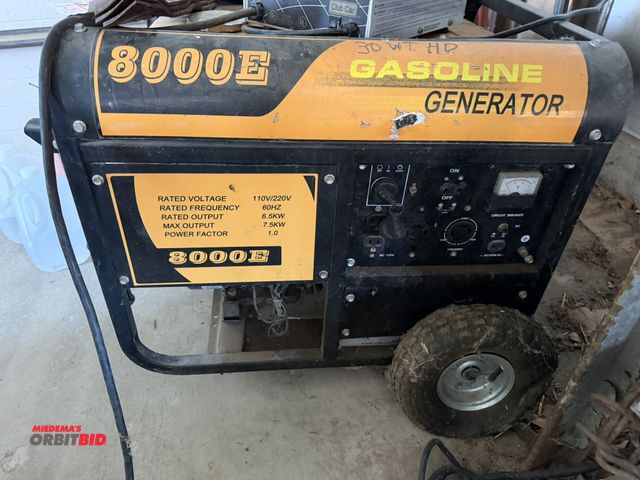 Lot 1-19224 - (1) 8000E Gas Generator, 110/220V, electric start, turns over and has compression, said to be in wor...