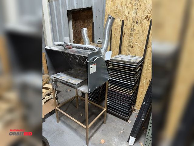 Lot 1-18770 - (1) spray painting hood with fume extraction fans, 30.5" wide x 16" deep x 54" tall, 2 fans with 4" ...