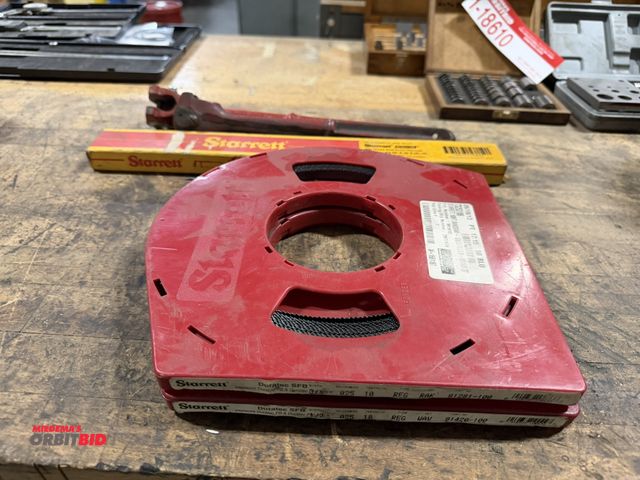 Lot 1-18611 - (2) Starrett Duratec SFB blades, 3/8" wide x .025" thickness, 10 teeth per inch, and 1/2" x  .025" t...