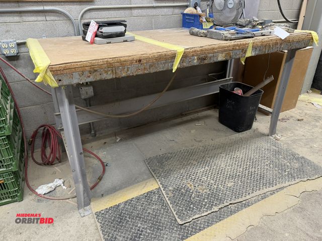 Lot 1-16295 - (1) 72" width x 34" height x 34" depth steel work bench, contents not included.