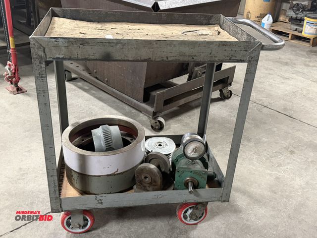 Lot 1-1997 - (1) 30" length x 36" height x 18" depth Little Giant, 2-tier steel shop cart with assorted contents,...