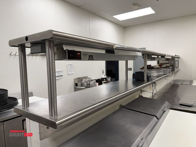 Lot 1-11142 - (1) Full 207-1/2" length x 18" deep stainless steel warming station, made of (1) 75" section and (1)...