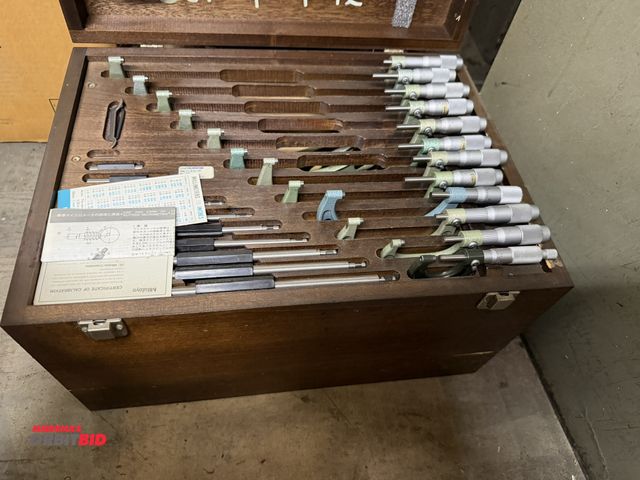 Lot 1-12561 - (1) micrometer set, size 0-1" through size 11-12", with wood case.