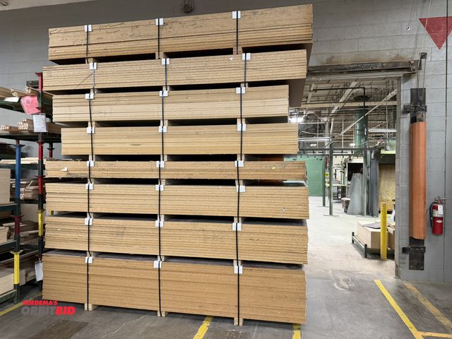 Lot 1-17430 - Lot of (8) bundles of MDF, and particle board, counts and details shown on tags in photos, winning b...