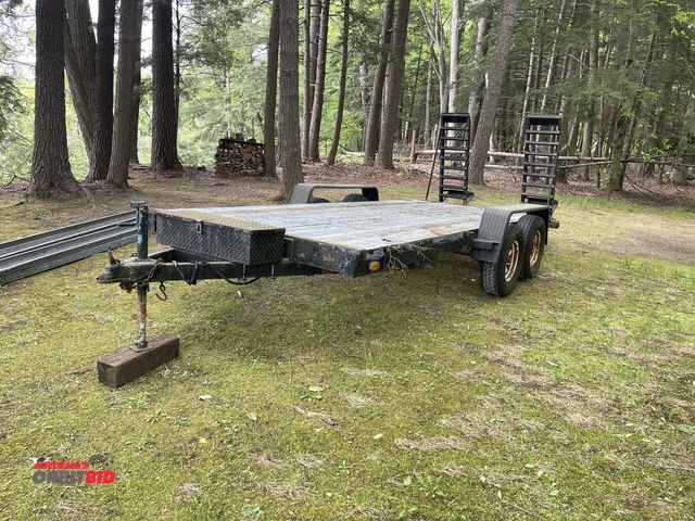 Lot 1-11919 - (1) 16' x 84" wide tandem axle equipment/landscape trailer, 18" wide x approx. 60" long dual fold do...