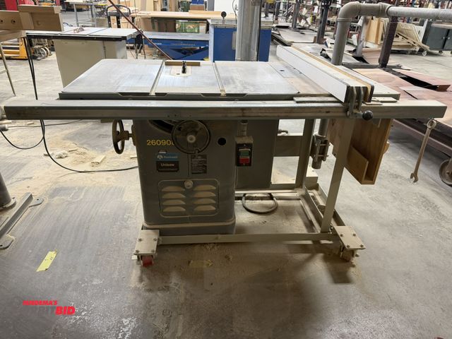 Lot 1-16411 - (1) Rockwell Unisaw, model 34-761, S/N LC9845, 460V, 3 phase motor, with dado blade, mounted on port...