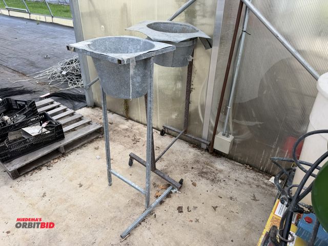 Lot 1-9963 - Lot of (2) galvanized steel funnels, 15" diameter.