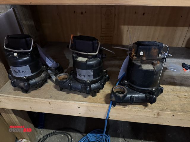 Lot 1-18536 - Lot of (3) used sump pumps, for parts or repair only, working conditions are unknown.