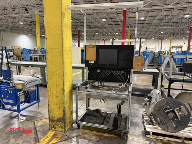 Lot 1-5120 - (1) custom built 40" width x 35" height x 24" depth stainless steel rolling work station with a 91" ...