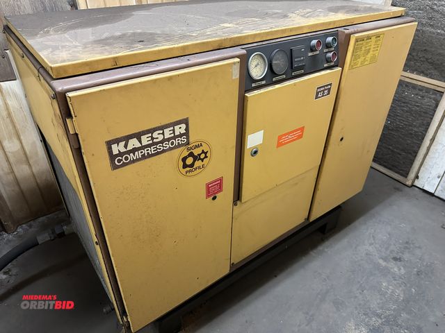 Lot 1-15111 - (1) 1988 Kaeser, model AS35, air compressor, 30 HP, rotary screw type with 38,039 metered hours, S/N...