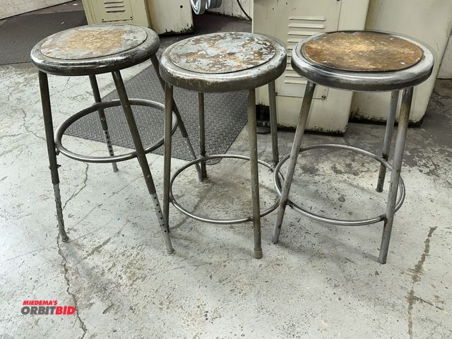 Lot 1-17765 - Lot of (3) shop stools.