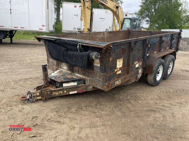 Lot 1-19705 - 2017 Big Tex 14 LX dump trailer, tandem axle, 84" x 14' steel dump body, rear swing doors, spring su...