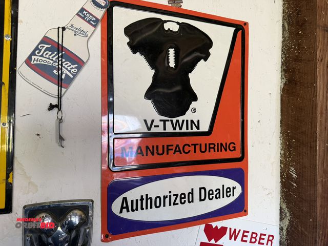 Lot 1-8185 - (1) 17" x 23" reproduction "V-Twin Manufacturing Authorized Dealer" sign.