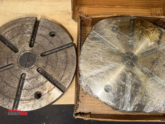 Lot 1-11061 - Lot of (2) 10" diameter face plates, 1 appears to be new.