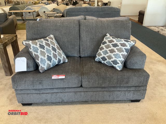 Lot 1-17168 - Love seat with (2) pillows. 67” by 39” deep