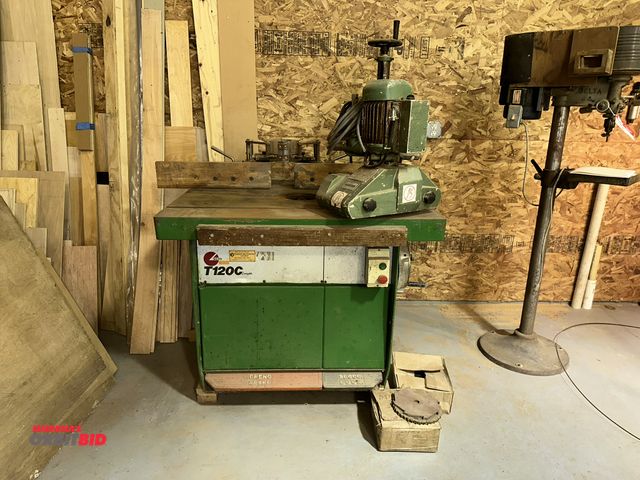 Lot 1-17542 - (1) SCM, model T-120C, shaper with a 43.5" width x 35.5" depth table, Technoimpex auto feed unit, 3 ...