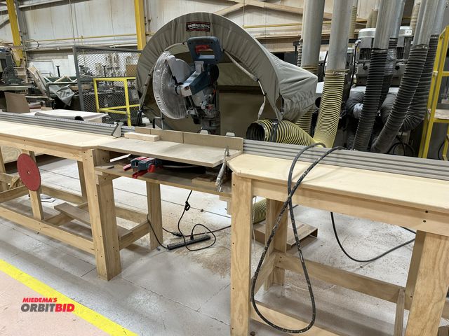 Lot 1-16805 - (1) Bosch, model GCM12SD, 12" dual bevel, hinge slide miter saw, S/N 425002666, with Rousseau, model...