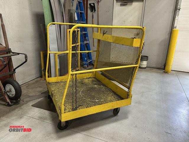 Lot 1-19134 - (1) GAI, 1000 lb. capacity, model WT, 48" width x 43" height x 40" depth man lift for a forklift, un...