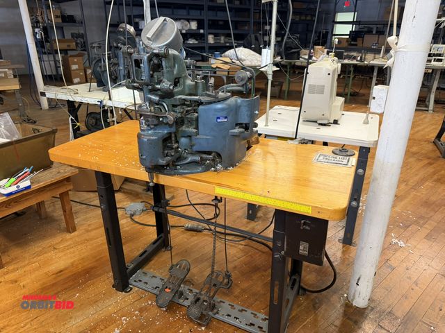Lot 1-4672 - (1) United Shoe Machinery Corporation, model C, eyeleting machine, table mounted, S/N 3227, mounted ...