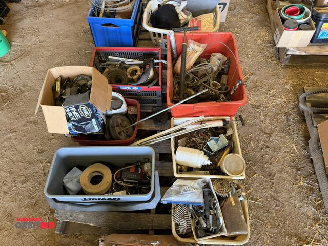 Lot 1-8495 - (1) skid of miscellaneous items, includes nuts, bolts, washers, coil screws, coil nails, gloves, cab...