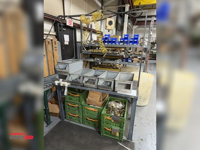Lot 1-18724 - (1) work station with contents, 60" wide x 30" deep x 82" tall, includes (2) spring balancers, air h...
