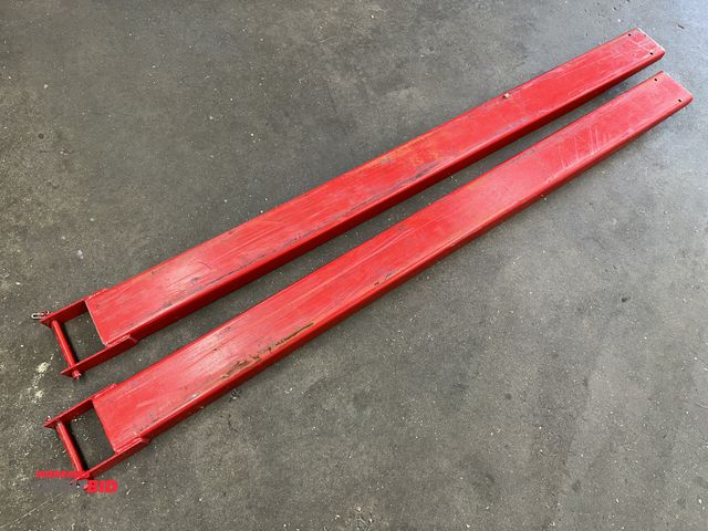 Lot 1-17788 - Set of 5" x 6' forklift fork extension attachments.