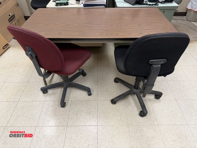 Lot 1-14538 - (1) 60" width x 30" depth collapsible table with composite top and rubberized edging, (2) rolling of...