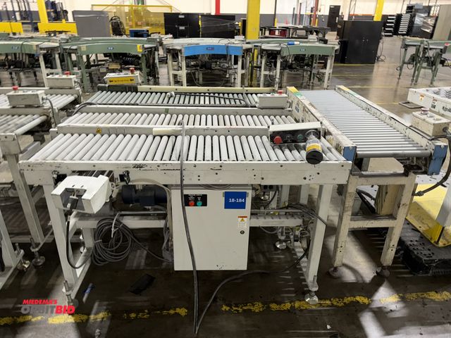 Lot 1-5301 - Set of (4) 15" width x 5' length powered conveyor sections with 3/4 HP, 3-phase electric motors, all...