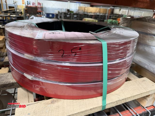 Lot 1-18686 - Lot of (3) 2.5" x .016" PPR (red) anodized aluminum coils.