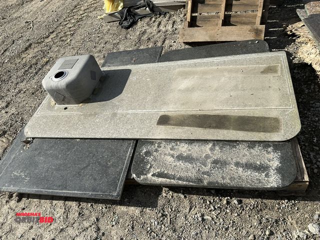 Lot 1-15849 - (1) skid of granite countertops, includes undermount sink, 68" x 36", 65" x 45", and another piece 5...