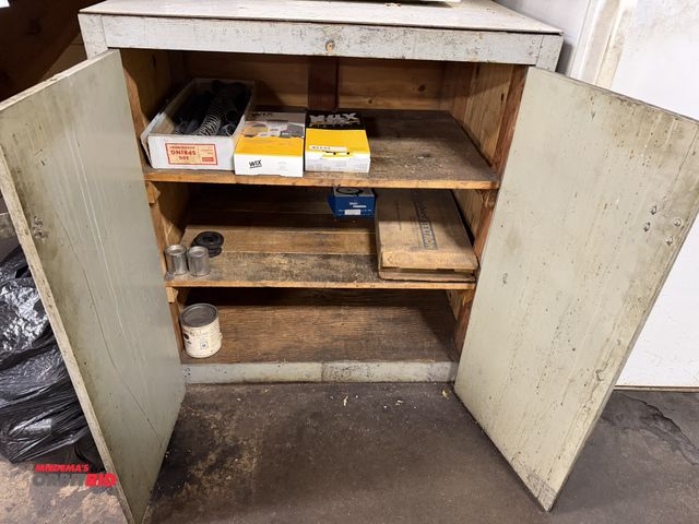 Lot 1-11053 - (1) 36.5" width x 40.5" height x 25" depth, 2-door wood cabinet with contents, including various fil...