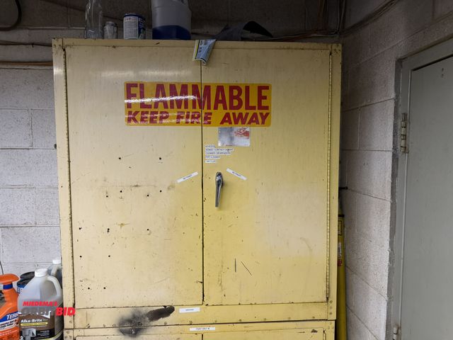 Lot 1-16820 - (1) Eagle flammable cabinet, model 1982, 43" wide x 18.5" deep x 44" tall, with contents of assorted...