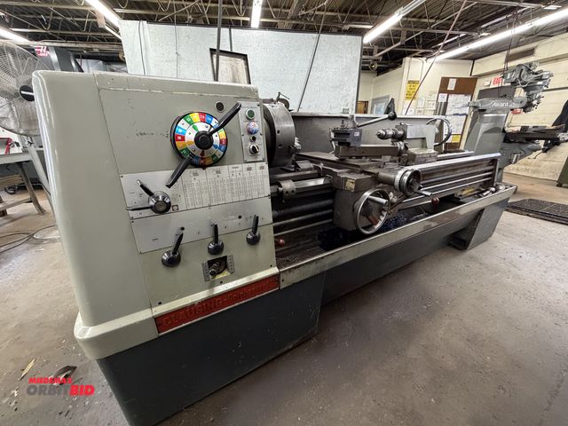 Lot 1-1607 - Clausing Colchester Engine lathe 18" Swing, 80" Center to Center, 12" 3-Jaw Chuck, 20 to 1600-RPM, Q...