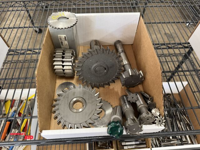 Lot 1-2409 - Lot of assorted key cutters, (2) 20T 15/16", (1) Procut 2 1/4" dovetail cutter, and (1) 5 x 1/2" x 1...