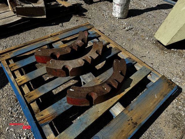 Lot 1-6954 - Lot of (3) believed to be Ford front wheel weights, approx. 22" length, Roloff Manufacturing Company...